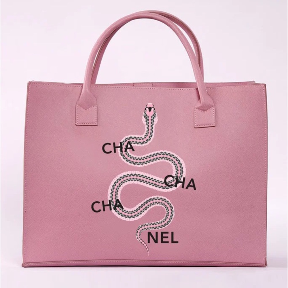 Shoulder Tote Bag by Los Angeles Trading Co Cha Cha Cha Nel Chanel 💗🐍💗pink
